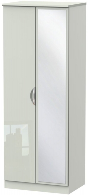 Product photograph of Camden 2 Door Tall Mirror Wardrobe - High Gloss Kaschmir from Choice Furniture Superstore