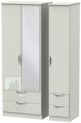 Product photograph of Camden 3 Door 4 Drawer Tall Combi Wardrobe - High Gloss Kaschmir from Choice Furniture Superstore