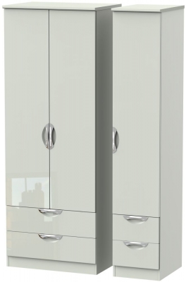 Product photograph of Camden 3 Door 4 Drawer Tall Triple Wardrobe - High Gloss Kaschmir from Choice Furniture Superstore