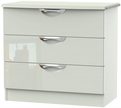 Product photograph of Camden 3 Drawer Chest - High Gloss Kaschmir from Choice Furniture Superstore