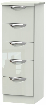 Product photograph of Camden 5 Drawer Tall Chest - High Gloss Kaschmir from Choice Furniture Superstore