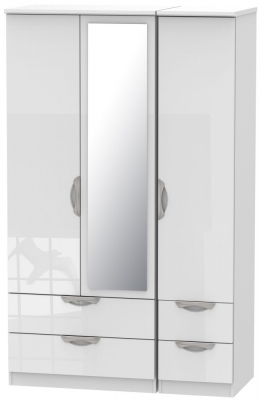 Product photograph of Camden 3 Door 4 Drawer Mirror Wardrobe from Choice Furniture Superstore