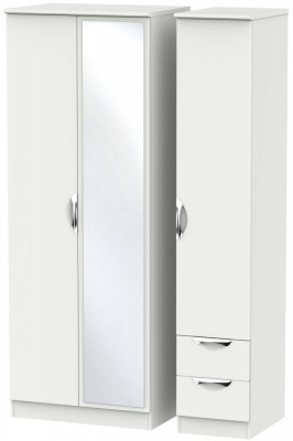 Product photograph of Camden 3 Door 2 Right Drawer Tall Combi Wardrobe - Light Grey from Choice Furniture Superstore