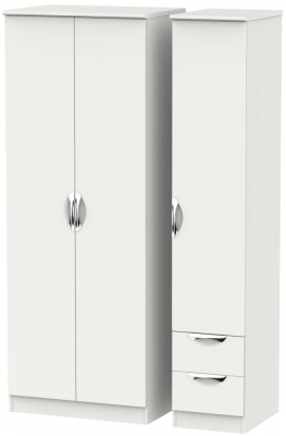 Product photograph of Camden 3 Door 2 Right Drawer Tall Plain Wardrobe - Light Grey from Choice Furniture Superstore