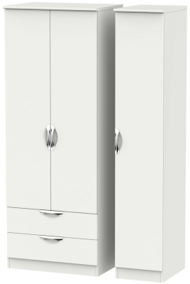 Product photograph of Camden 3 Door 2 Left Drawer Tall Wardrobe - Light Grey from Choice Furniture Superstore