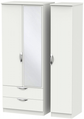 Product photograph of Camden 3 Door 2 Left Drawer Mirror Wardrobe - Light Grey from Choice Furniture Superstore