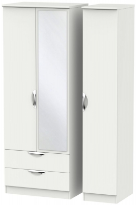 Product photograph of Camden 3 Door 2 Left Drawer Tall Combi Wardrobe - Light Grey from Choice Furniture Superstore