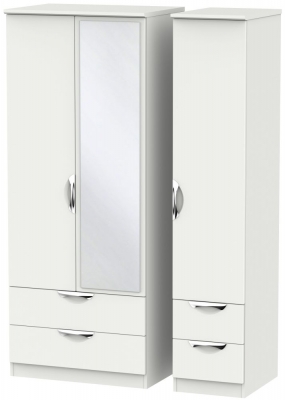 Product photograph of Camden 3 Door 4 Drawer Mirror Wardrobe - Light Grey from Choice Furniture Superstore