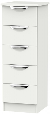 Product photograph of Camden 5 Drawer Tall Chest - Light Grey from Choice Furniture Superstore