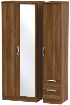 Product photograph of Camden 3 Door 2 Right Drawer Tall Combi Wardrobe - Noche Walnut from Choice Furniture Superstore