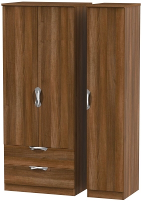 Product photograph of Camden 3 Door 2 Left Drawer Wardrobe - Noche Walnut from Choice Furniture Superstore