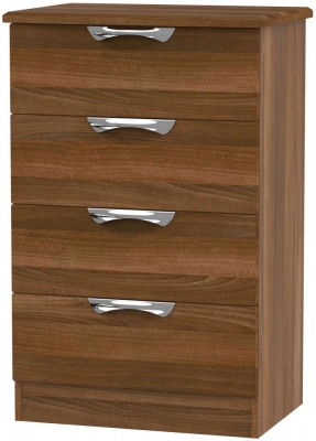 Product photograph of Camden 4 Drawer Midi Chest - Noche Walnut from Choice Furniture Superstore