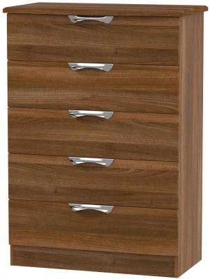 Product photograph of Camden 5 Drawer Chest - Noche Walnut from Choice Furniture Superstore