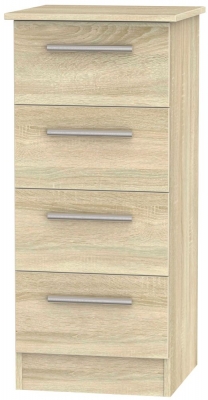Product photograph of Contrast 4 Drawer Tall Chest from Choice Furniture Superstore
