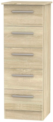 Product photograph of Contrast 5 Drawer Tall Chest from Choice Furniture Superstore