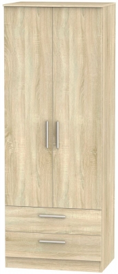 Product photograph of Contrast 2 Door 2 Drawer Wardrobe from Choice Furniture Superstore
