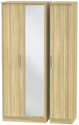 Product photograph of Contrast 3 Door Mirror Wardrobe - Cocobolo from Choice Furniture Superstore