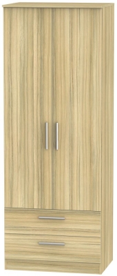 Product photograph of Contrast 2 Door 2 Drawer Wardrobe - Cocobolo from Choice Furniture Superstore