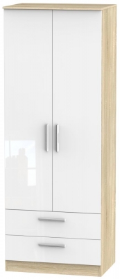 Contrast 3 Door Wardrobe - High Gloss White and Bardolino - CFS ...