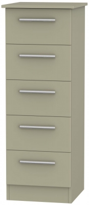 Product photograph of Contrast 5 Drawer Tall Chest - Mushroom from Choice Furniture Superstore