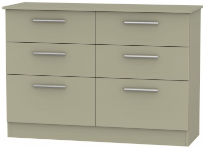 Product photograph of Contrast 6 Drawer Midi Chest - Mushroom from Choice Furniture Superstore