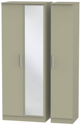 Product photograph of Contrast 3 Door Mirror Wardrobe - Mushroom from Choice Furniture Superstore