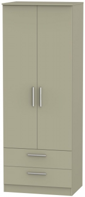 Product photograph of Contrast 2 Door 2 Drawer Wardrobe - Mushroom from Choice Furniture Superstore