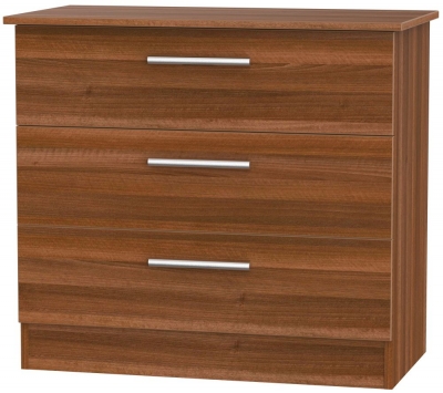 Product photograph of Contrast 3 Drawer Chest - Noche Walnut from Choice Furniture Superstore