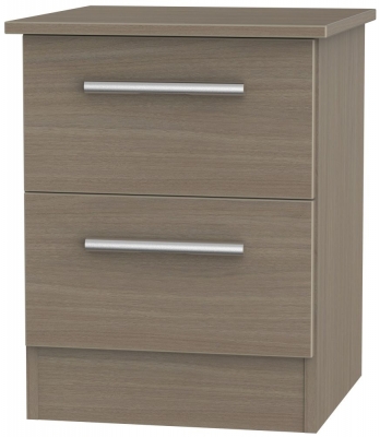 Product photograph of Contrast 2 Drawer Bedside Cabinet - Toronto Walnut from Choice Furniture Superstore