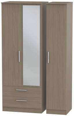 Product photograph of Contrast 3 Door Combi Wardrobe - Toronto Walnut from Choice Furniture Superstore