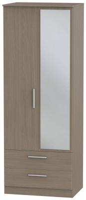 Product photograph of Contrast 2 Door Combi Wardrobe - Toronto Walnut from Choice Furniture Superstore