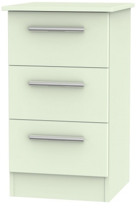 Product photograph of Contrast 3 Drawer Bedside Cabinet - Vanilla from Choice Furniture Superstore