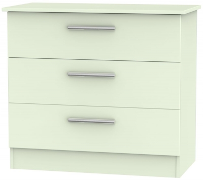 Product photograph of Contrast 3 Drawer Chest - Vanilla from Choice Furniture Superstore