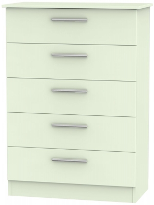 Product photograph of Contrast 5 Drawer Chest - Vanilla from Choice Furniture Superstore