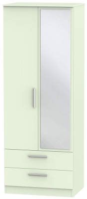 Product photograph of Contrast 2 Door Combi Wardrobe - Vanilla from Choice Furniture Superstore