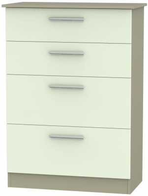 Product photograph of Contrast 4 Drawer Deep Chest - Vanilla And Mushroom from Choice Furniture Superstore