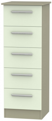 Product photograph of Contrast 5 Drawer Tall Chest - Vanilla And Mushroom from Choice Furniture Superstore