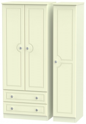 Product photograph of Pembroke Cream 3 Door 2 Left Drawer Wardrobe from Choice Furniture Superstore