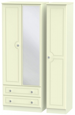 Product photograph of Pembroke Cream 3 Door 2 Left Drawer Tall Mirror Wardrobe from Choice Furniture Superstore