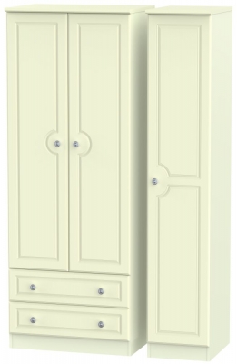 Product photograph of Pembroke Cream 3 Door 2 Drawer Tall Wardrobe from Choice Furniture Superstore