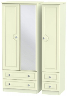 Product photograph of Pembroke Cream 3 Door 4 Drawer Mirror Wardrobe from Choice Furniture Superstore