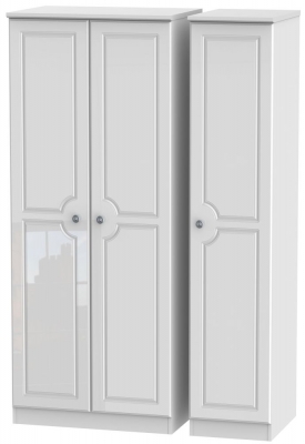 Product photograph of Pembroke High Gloss White 3 Door Plain Wardrobe from Choice Furniture Superstore