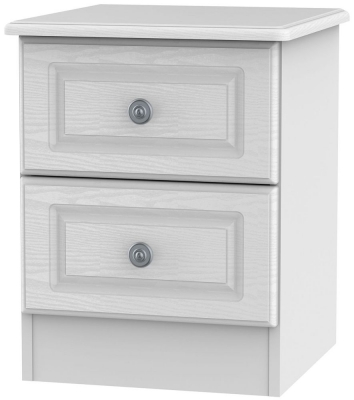 Pembroke White 2 Drawer Bedside Cabinet