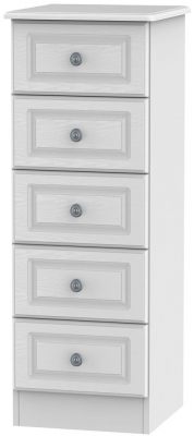 Product photograph of Pembroke 5 Drawer Tall Chest - Comes In White Cream And High Gloss White Options from Choice Furniture Superstore