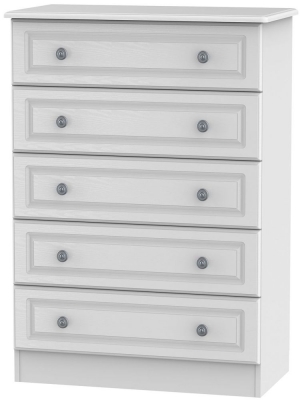 Product photograph of Pembroke 5 Drawer Chest - Comes In White Cream And High Gloss White Options from Choice Furniture Superstore