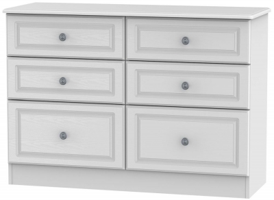 Product photograph of Pembroke 6 Drawer Midi Chest - Comes In White Cream And High Gloss White Options from Choice Furniture Superstore
