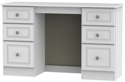 Product photograph of Pembroke Double Pedestal Dressing Table - Comes In White Cream And High Gloss White Options from Choice Furniture Superstore