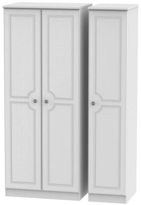 Product photograph of Pembroke 3 Door Plain Wardrobe - Comes In White Cream And High Gloss White Options from Choice Furniture Superstore
