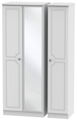Product photograph of Pembroke 3 Door Tall Mirror Wardrobe - Comes In White Cream And High Gloss White Options from Choice Furniture Superstore