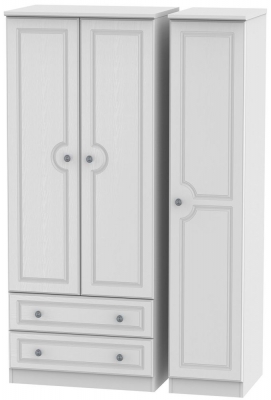 Product photograph of Pembroke 3 Door 2 Left Drawer Wardrobe - Comes In White Cream And High Gloss White Options from Choice Furniture Superstore